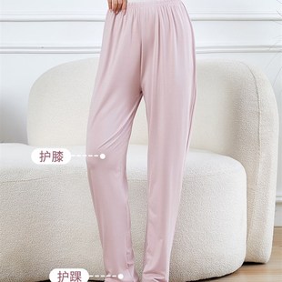 带脚套女中老年护膝夏空调房连脚心连体薄款 护脚裤 月子连袜睡裤