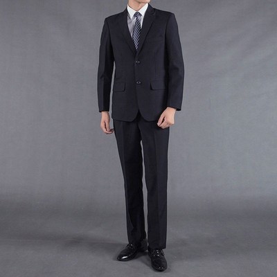 两件套男士休闲西服修身两粒扣小西装商务职业正装青年套装职业装