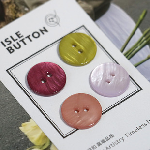 扣子 饰扣衬衫 春夏韩系彩色两眼平面贝壳纽扣毛衣针织开衫 西服装