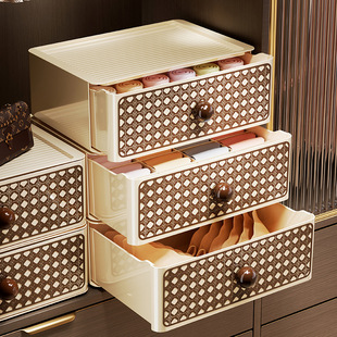 抽屉式内衣收纳盒分格整理神器衣柜贴身衣物收纳箱带盖三合一防尘