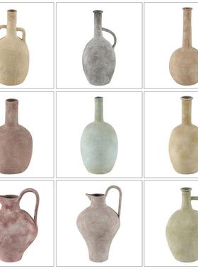 新中式简约创意复古陶瓷罐花瓶摆件样板间书房客厅玄关桌面装饰品