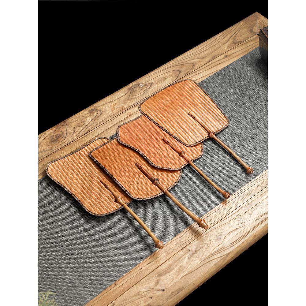 纯手工竹编扇子芭蕉扇云锦布包边夏季纳凉蒲扇覆古大漆筇竹青篾扇,特色手工艺,竹编/竹雕,淘宝优惠券,粉丝福利购,淘宝优惠卷