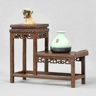 0桌面实木小博古架中式仿古多宝阁茶具杯架茶壶架古董摆件展示