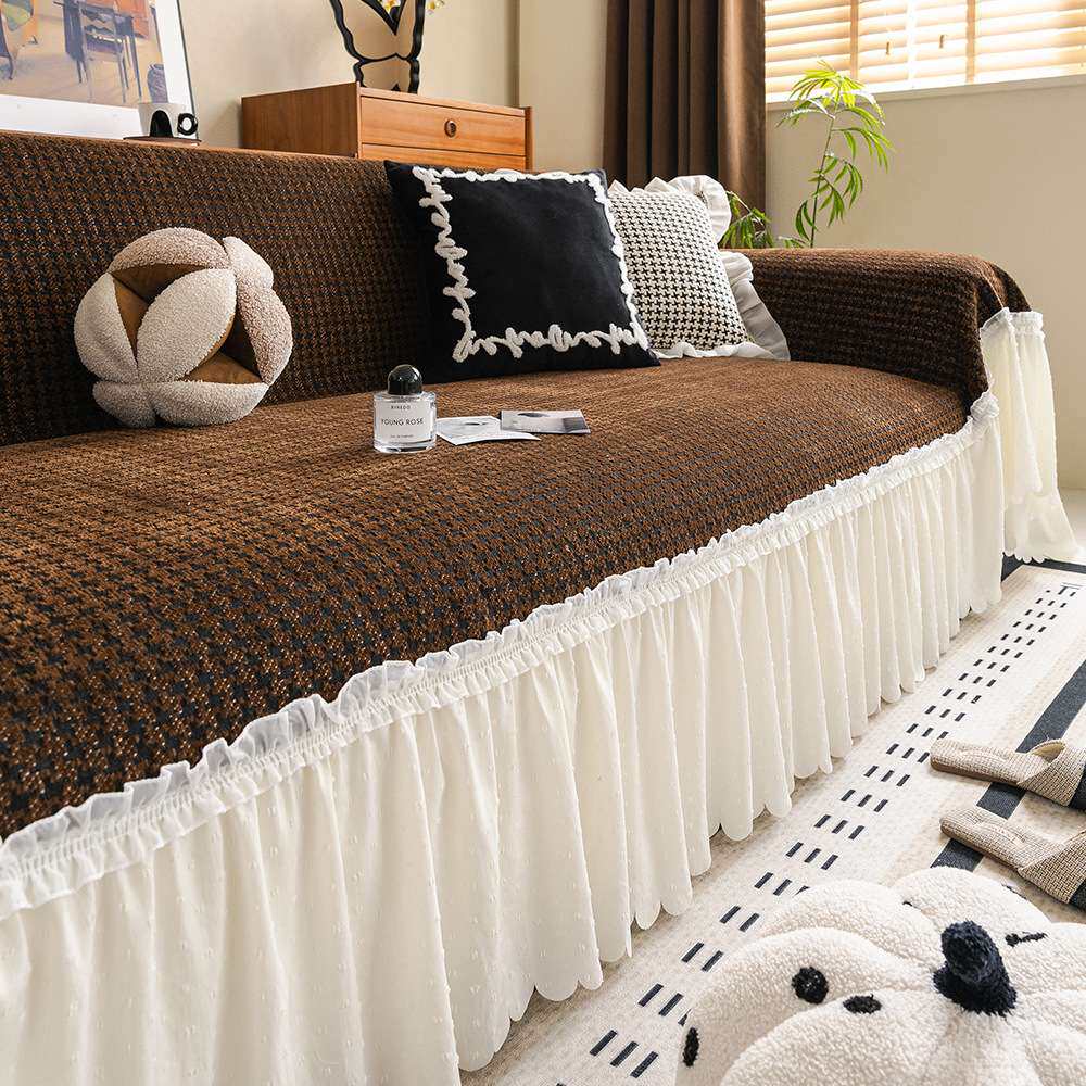 雪尼尔沙发巾一整张全盖防猫抓沙发套罩轻奢高级感沙发盖布垫毯