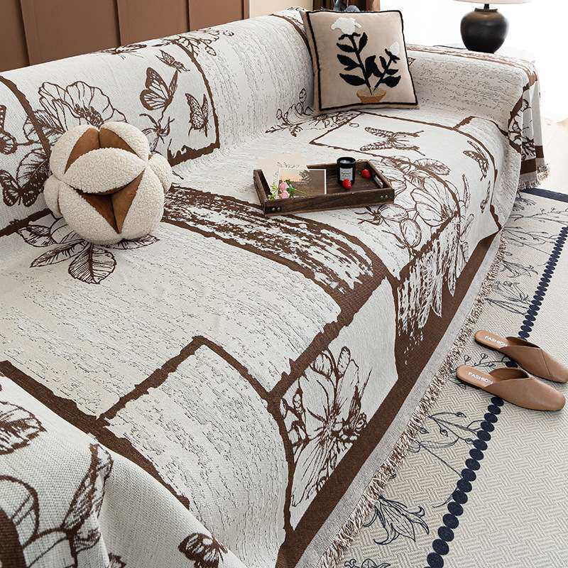 雪尼尔沙发盖布巾全盖毯四季通用一整块超大防尘耐脏现代简约组合