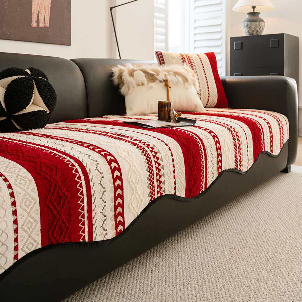 2025年新款沙发垫轻奢高级感简约现代四季通用防滑异形皮沙发盖布