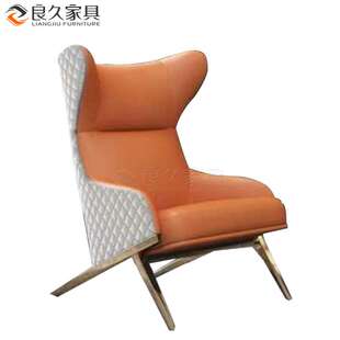 北欧高背单人沙发椅轻奢休闲老虎椅酒店客厅公寓现代懒人沙发厂家