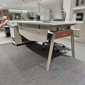 新中式 老板桌简约办公桌总裁桌单人办公室家具现代大班台桌椅组合