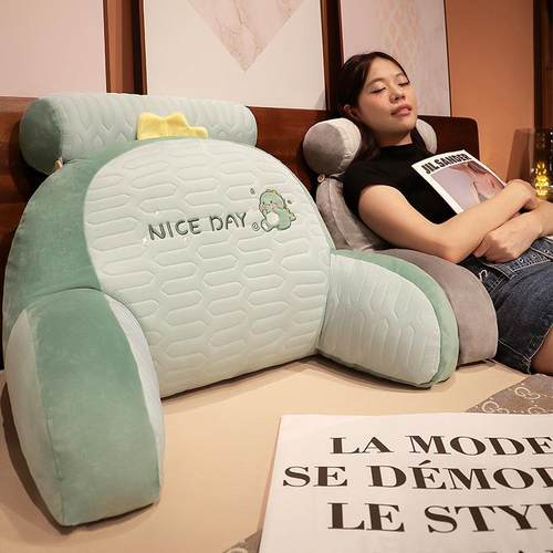 卡通冰丝乳胶床头软包毛绒床头靠垫大靠枕床上拼接护腰枕腰靠