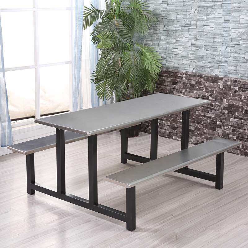 学校食堂连体餐桌 工厂员工餐厅不锈钢餐桌椅4人6人8人餐桌椅组合,住宅家具,不锈钢/PVC餐桌,淘宝优惠券,粉丝福利购,淘宝优惠卷