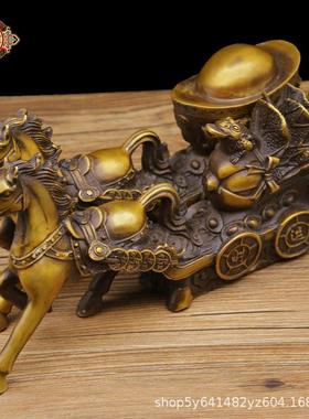 大量仿古铜器马拉财马拉元宝吉祥礼品铜马拉元宝摆件