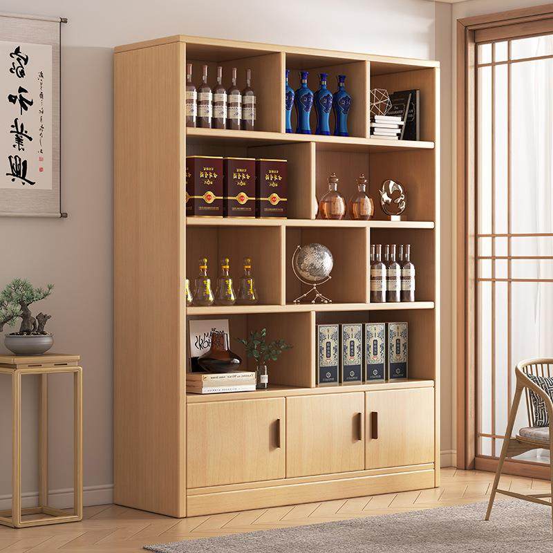 0实木生态板酒柜靠墙客厅新中式白酒架置物架展示柜2024年新款家