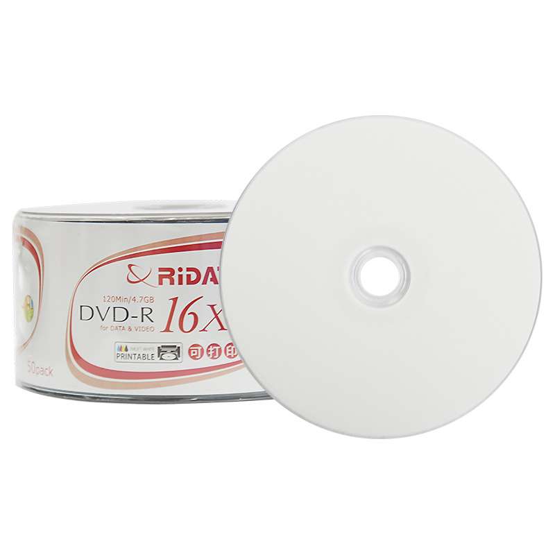 铼德RIDATA可打印DVD-R 16X 4.7G空白刻录盘可刻录碟片空盘可打印