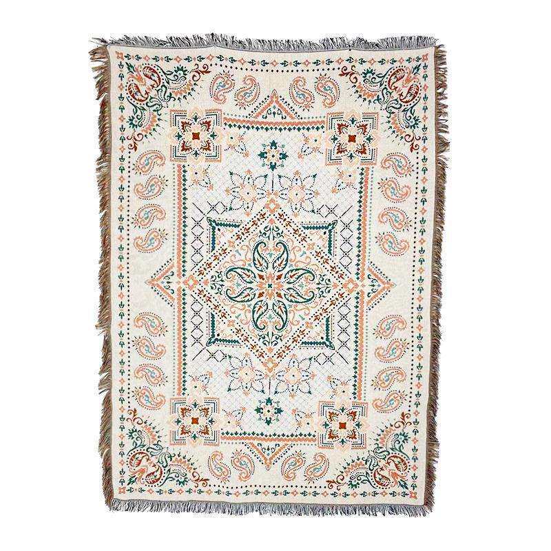 户外野营毯ins风野餐垫线毯网红露营用提花毯子波西米亚沙发毯