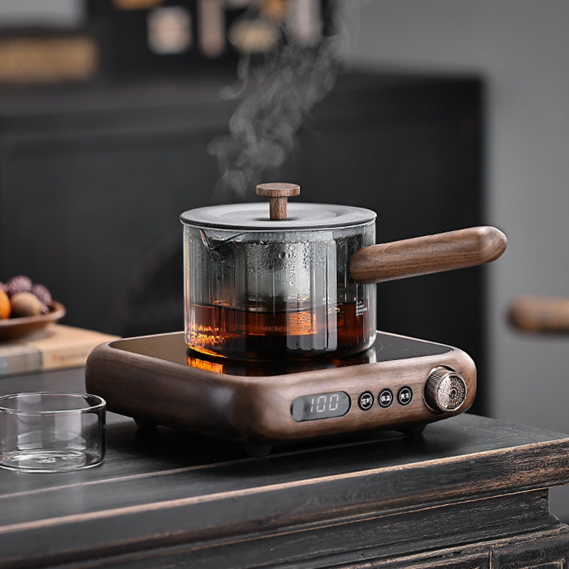 胡桃木新型电陶炉煮茶家用老白茶专用煮茶壶一整套陈皮煮茶器商用