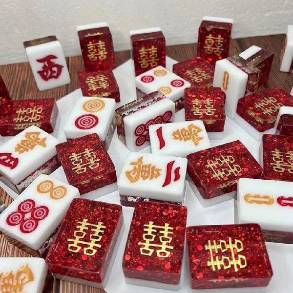材料包金属水晶滴胶创意diy手工制作麻将美甲模具奶油胶贴填充物
