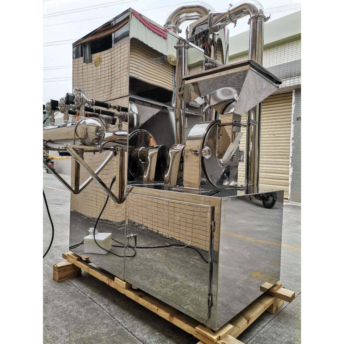 304不锈钢工业LS-370各类草药脉冲旋风除尘连续出料粉碎机