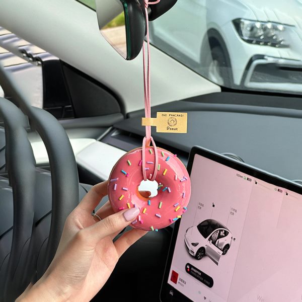 装饰卡通甜甜圈车载挂件中控车挂车载后视镜仿真食物创意摆件可爱