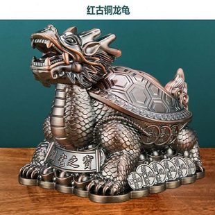 办公室茶几防飞灰烟味可爱网红轻奢复古摆件龙龟烟灰缸家用客厅