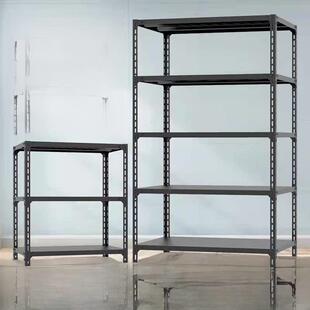 黑色角钢货架置物架家用展示展览阳台厨房收纳储物铁架多层杂物架