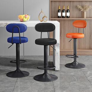 欧式吧台椅升降前台高椅子家用高脚凳旋转铁艺吧凳电脑学习椅转椅
