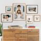客厅照片墙相框婚纱照挂墙背景墙组合实木照片饭厅结婚创意相片墙