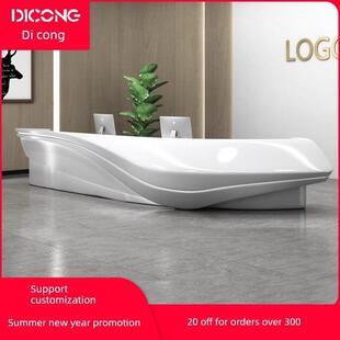 公司前台接待台 创意异形酒店收银台 简约现代美容院烤漆吧台柜台