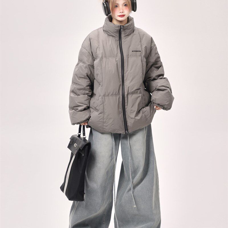 高级感超好看羽绒服女冬季2024新款小个子宽松设计感小众加厚棉服