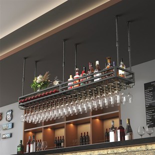 吧台吊架置物架红酒架子摆件葡萄酒架悬挂酒杯架倒挂红酒柜展示柜