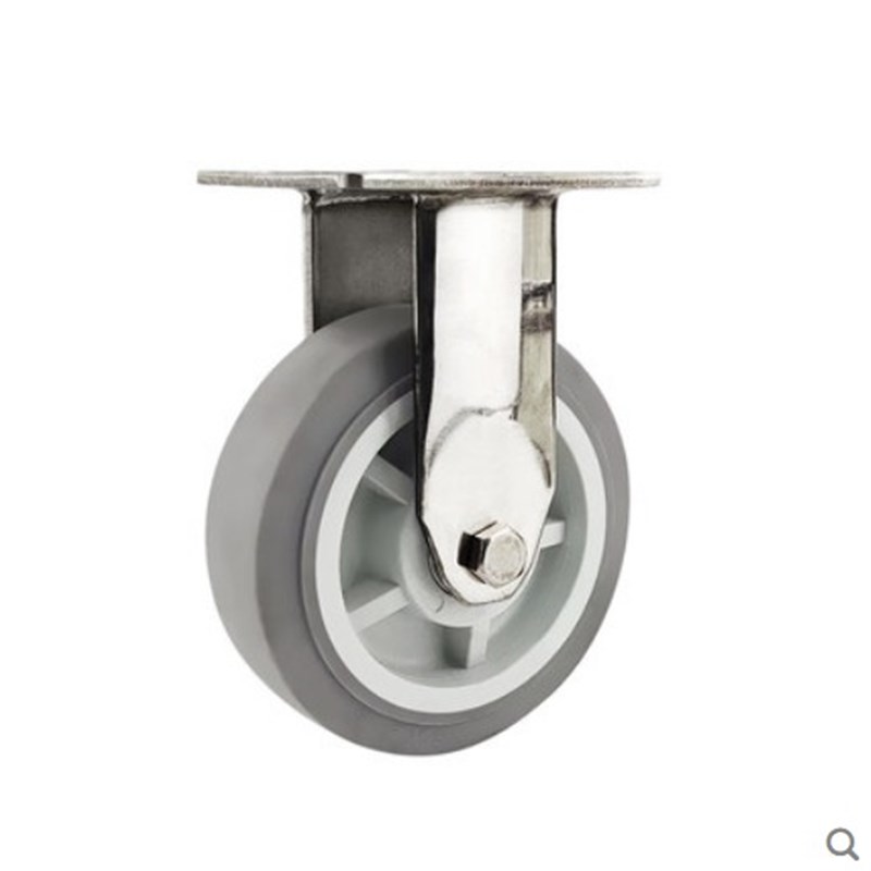 304不锈钢重型脚轮4寸5寸6寸8寸静音万向轮手推车尼龙聚氨酯耐磨