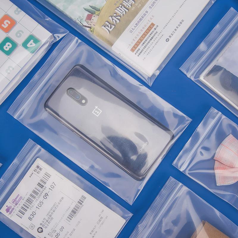 自封袋透明加厚食品袋子小号封口塑料收纳包装袋30丝特厚塑封新款