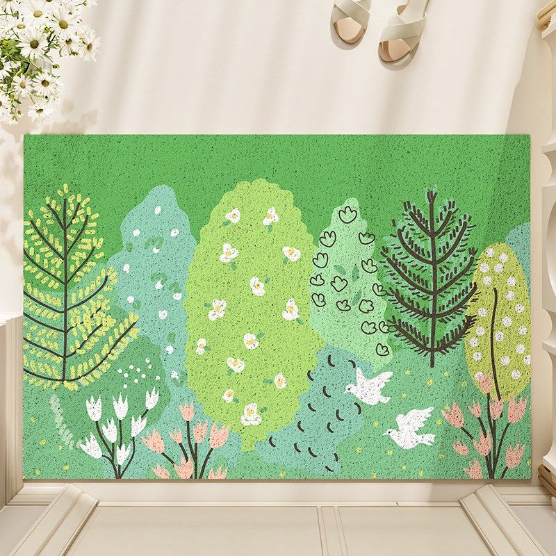 小清新入户门大门口除尘脚垫新款绿色自洁玄关地毯耐脏进户门门垫,居家布艺,入户地垫,淘宝优惠券,粉丝福利购,淘宝优惠卷