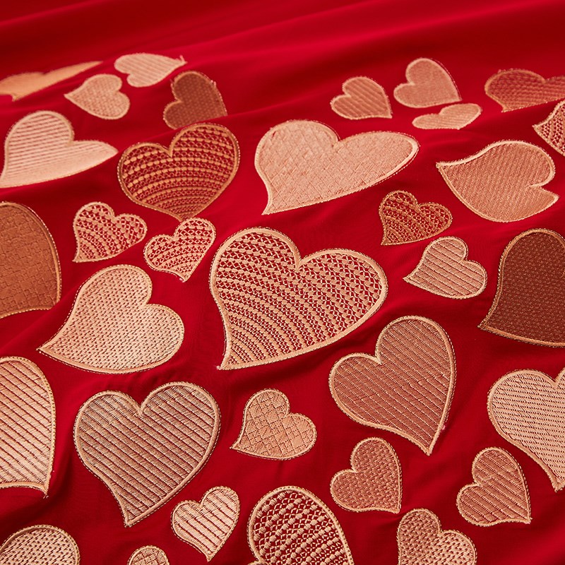 结婚四件套婚庆床上用品纯棉全棉2024新款喜庆大红色床单被套陪嫁