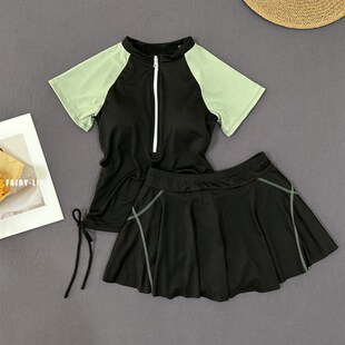 泳衣女款中学生儿童女孩12岁初高中游泳衣保守少女运动分体休闲