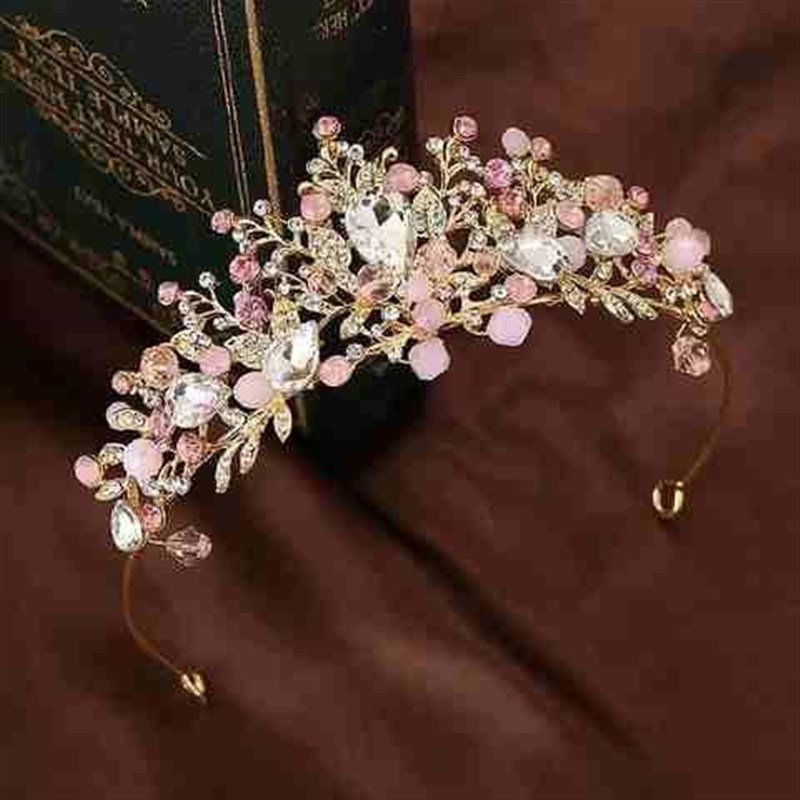 镶钻女孩礼物公主水晶发箍小学生女生9成人卡子18小孩道具表演2w9