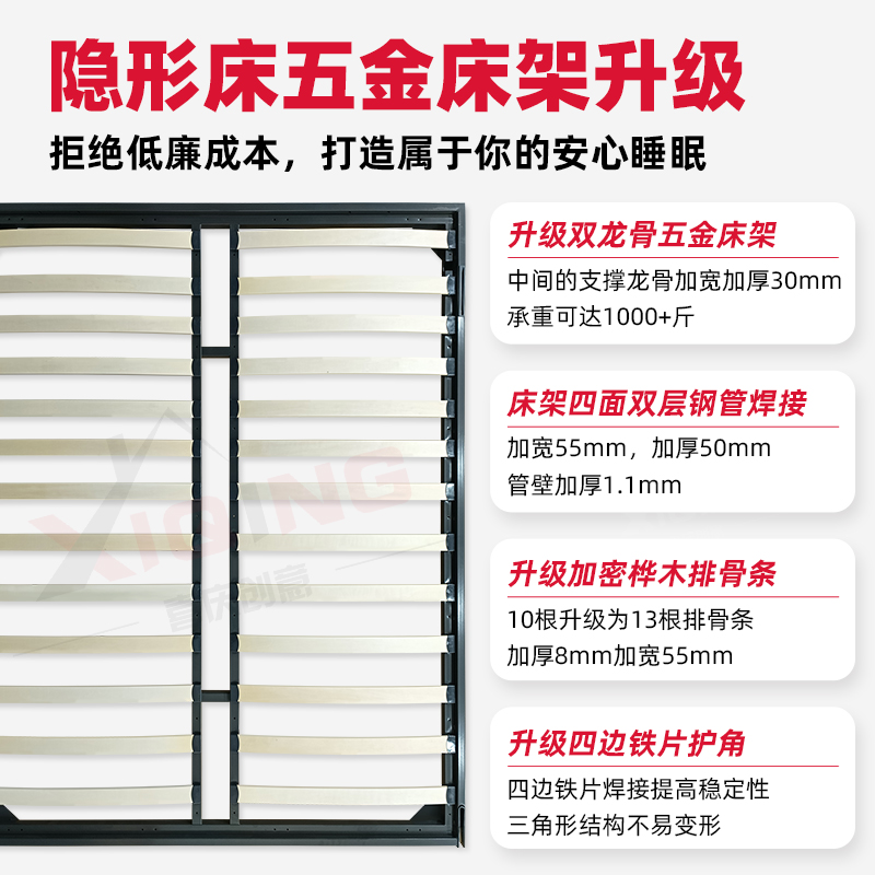 隐形床五金配件折叠床正侧翻多功能衣柜一体壁床上下翻隐藏墨菲床