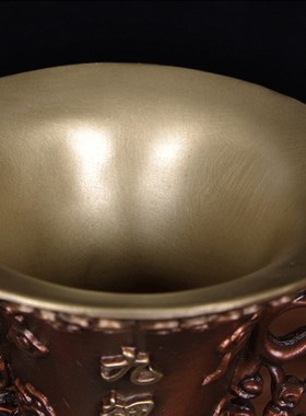 速发纯铜花瓶摆件一对家居客厅干花中式家居装饰品乔迁新居送礼品