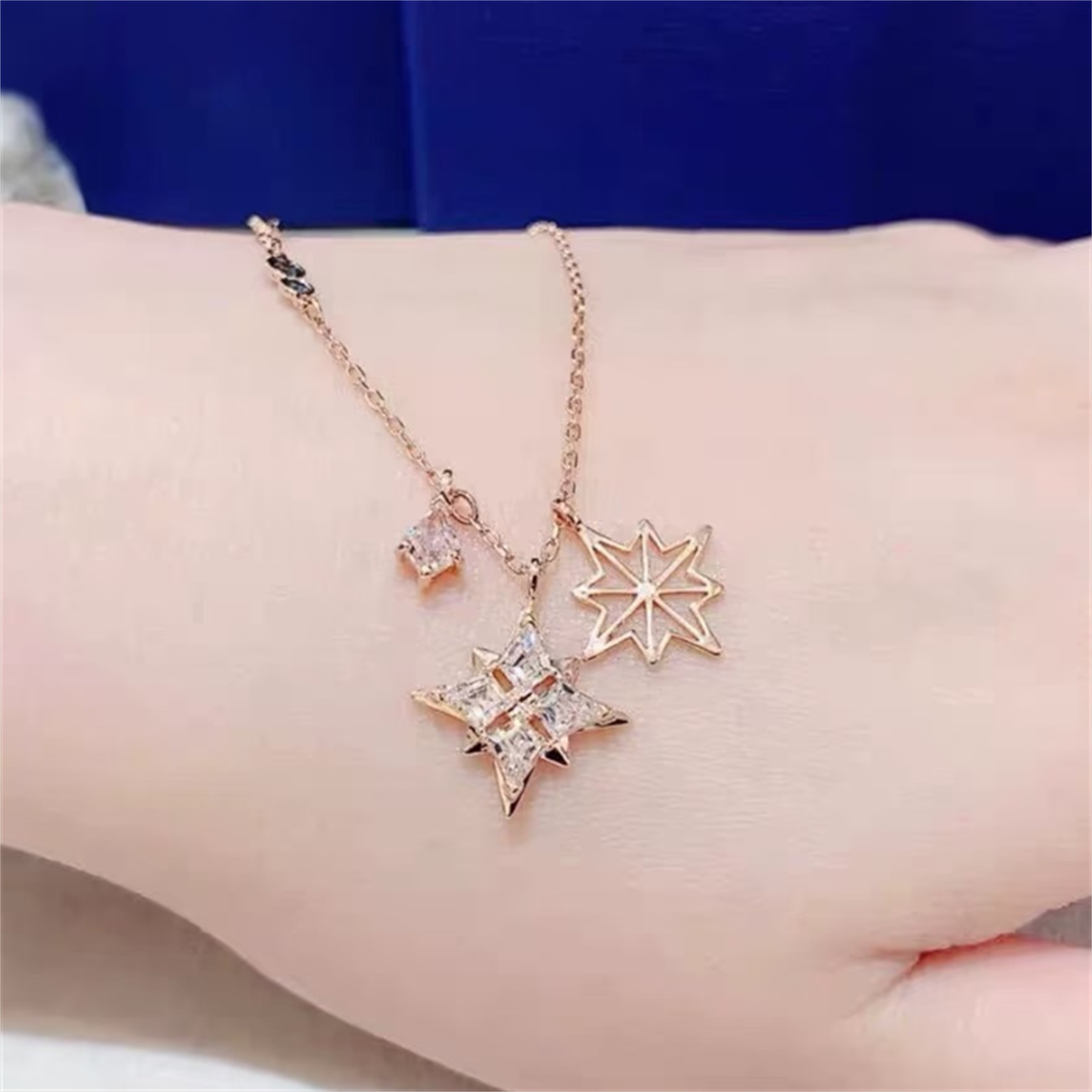 女项链星星雪花璀璨星月戒指Y形流苏锁骨链 经典磁扣手链手镯手环