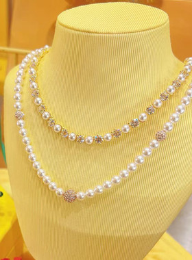 女水晶珍珠项水晶珍珠项链