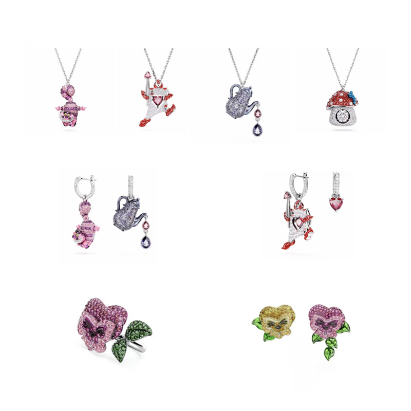 爱丽丝仙境之花项链戒指耳环