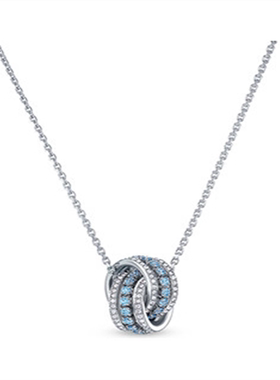 女双环玫瑰金项链手镯手链耳环