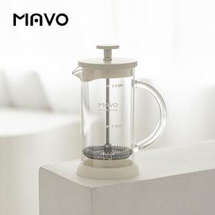 MAVO雪白法压壶 限定玻璃 咖啡壶煮咖啡家用小型滤茶壶过滤杯 冬季