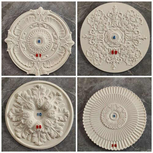 欧式石灯盘吊顶灯池装饰材料天板造型石线圆形雕灯座