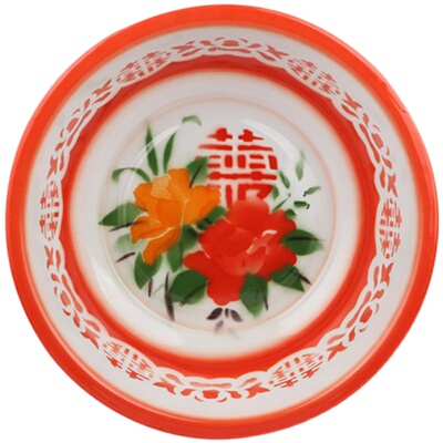 传统搪瓷盆结婚庆用品老式怀旧塘瓷加厚大号铁洗菜脸盆泡脚盆