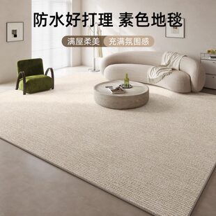奶油纯色地毯客厅新款 风房间茶几毯沙发免洗2024室内法式 地垫可擦