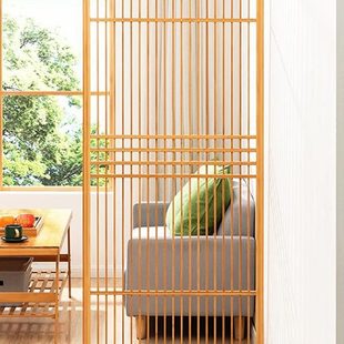 楠竹实木进门栏栅日式 客厅隔断家用屏风玄关入户格创意轻奢新中式