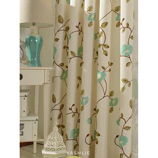 Yashlie b|小花棉麻绣花窗帘覆古乡村田园拍摄隔断窗帘客厅卧室