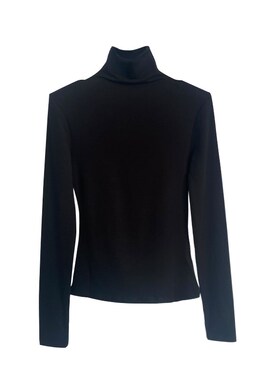 黑色高领打底衫女春秋新款长袖t恤女内搭修身显瘦高级感垫肩上衣