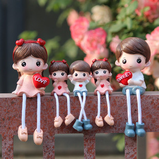 五口之家娃娃桌面摆件 卡通人物客厅影视装饰墙摆设车饰送礼祝福