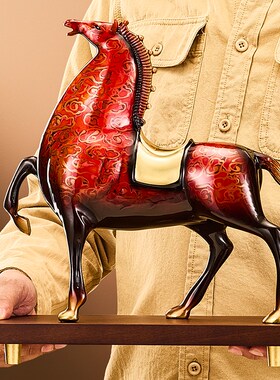 铜马到成功摆件高端铜雕大漆客厅招财酒柜办公室装饰乔迁开业礼品